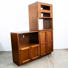 Mid Century Modern Audio Cabinet Record Storage Credenza Low 4 Doors Custom Hifi