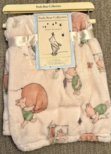 NEW Pooh Bear Collection Pink 30"x40" Baby Blanket PIGLET Butterfly Flower RARE
