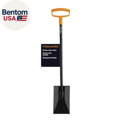46'' Spade Garden Shovel, Steel Flat Spade with Ergonomic D-Handle, Sharp Blade S