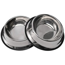 2Packs Stainless Steel Dog Bowl with Anti-Skid Rubber Base for Small/Medium/Larg