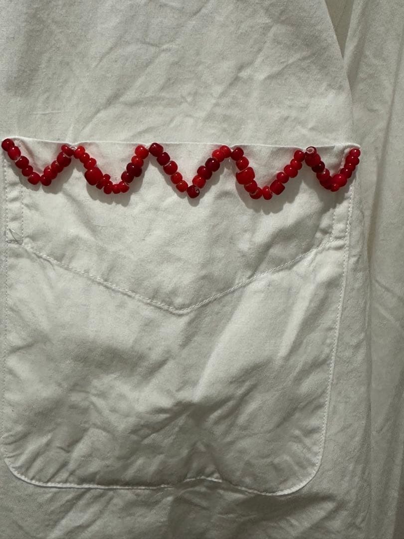 Visvim M size White Beaded Button-Down Shirt Spri… - image 4