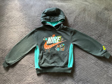 Nike Boy's Just Do It Long Sleeve Hoodie Green Sweater Sz XS 3-4 Years