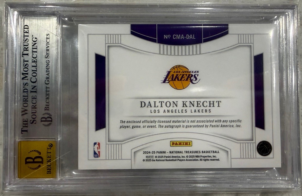 2024-25 National Treasures Dalton Knecht Colossal Rookie Materials Autos 1/1 view 2