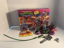 VINTAGE 1990 TMNT Psycho Cycle Playmates Complete with Box  Rip Cord  5691