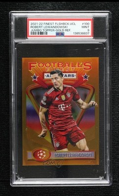 2021 Finest Flashbacks UEFA Champions League 47/50 Robert Lewandowski PSA 9 8d2