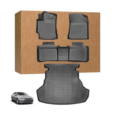 Floor Mats For Toyota Camry 12-17, 1st/2nd Row & Cargo TPE All Weather