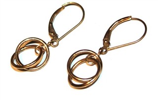 Solid 14K yellow gold marked 14K dangle Earrings Lot#175