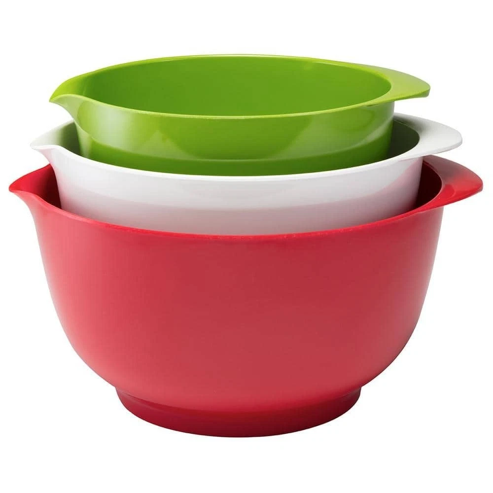 Mixing Bowl Set 2, 3, and 4 Liters Melamine Holiday Colors BPA Free (Set of 3)