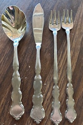 Vtg Oneida VALERIE Stainless Distinction Deluxe HH Set of 4 Serving Set Flatware