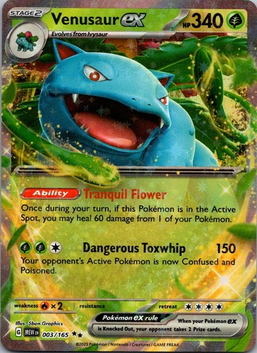 Venusaur ex 003/165 Double Rare 151 Pokemon Holo Near Mint