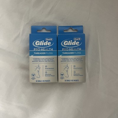 Oral-B Glide Pro-Health Threader Floss 30 Single-Use Packets Original 2 pack 