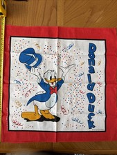 Vintage Disney Donald Duck, Red, White, Blue Scarf, Bandana, Kerchief, D - 40 