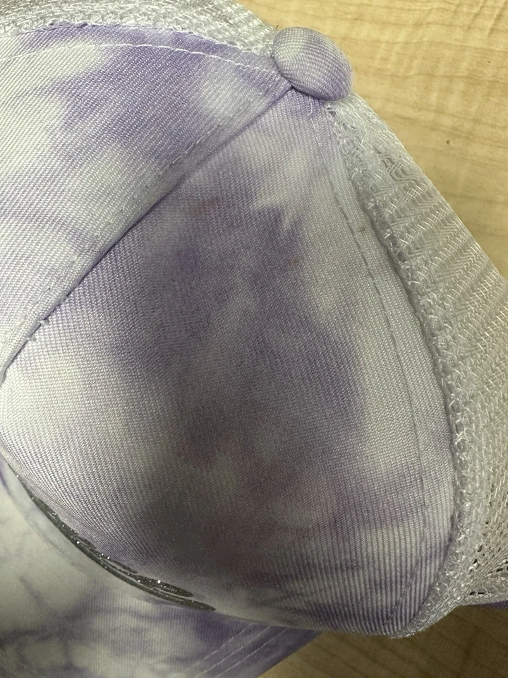 Gorra de malla Justice Girls púrpura blanca tie dye brillo logotipo camionero Foto 3 de 4