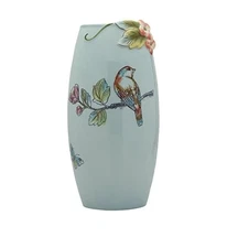 Fitz & Floyd English Garden Ceramic Flower Vase, Blue