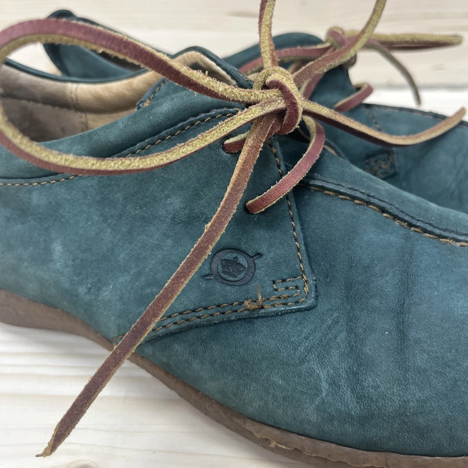 Born Shoes Mujer 6.5 37 Verde Bosque Gamuza Nubuck Cuero Cordones 7244 Foto 3 de 4