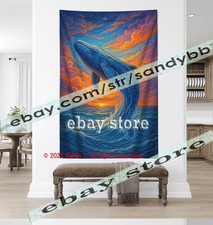 Sunset sea wall tapestry marine decor ocean 59X82 in