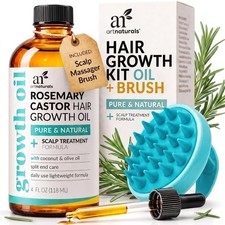 Artnaturals Organic Rosemary Castor Hair Oil  Massager Hair Growth Set Hair Gro