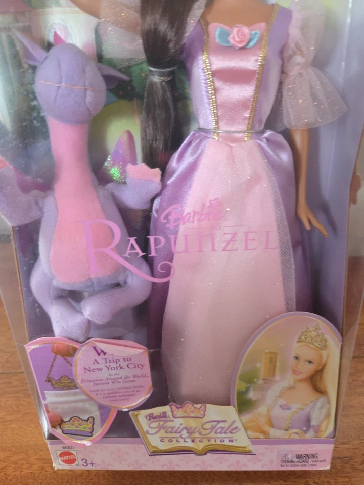 2003 Fairy Tale Collection DARK HAIR Barbie Rapunzel & Penelope #B5827-RARE NRFB - Image 4 of 4