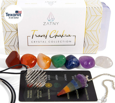Travel Chakra Crystals and Healing Stones Collection - 7 Chakra Set Tumbled Ston