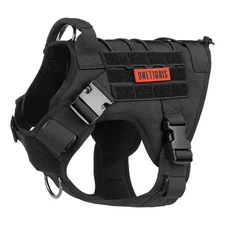 OneTigris Tactical Dog Harness Fire Watcher Vest Black Medium Patrol Training