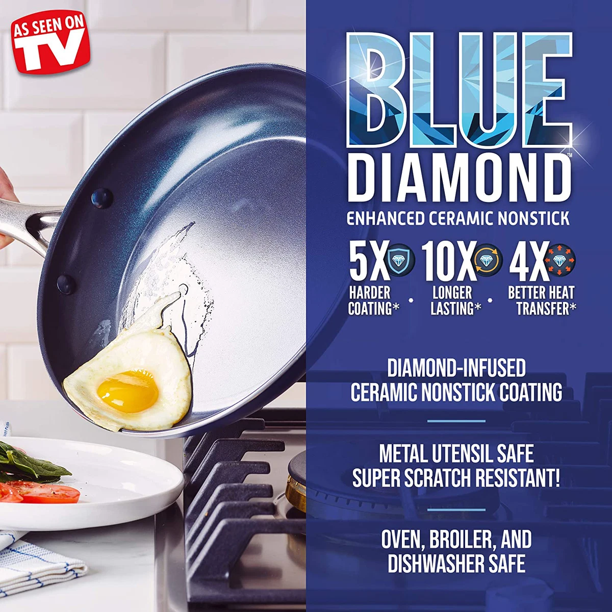 Blue Diamond 12 Ceramic Non-Stick Skillet with Cover