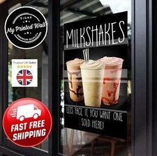 Milkshakes Window Vinyl,  Window Display, Poster, Shop Graphics