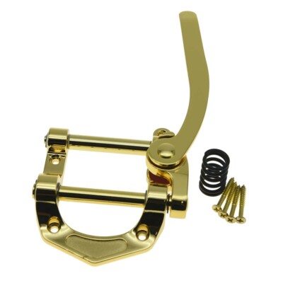 KAISH Guitar Vibrato Tailpiece Tremolo Bridge Flat Top Body Chrome/Gold/Black
