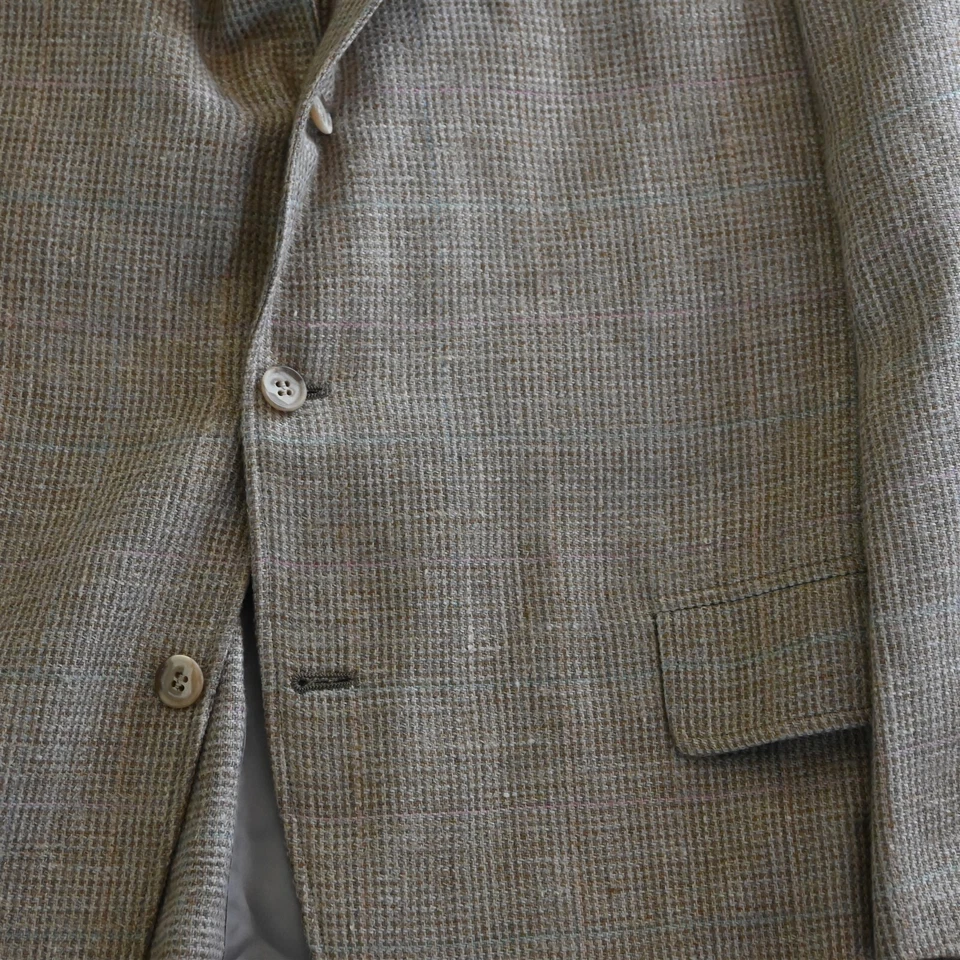 Jaqueta blazer de lã Southwick 42S bege tecido cobertor tweed feita nos EUA casaco esportivo - Imagem 3 de 4