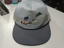 Embroidered Duck Cap Hat Adjustable Snapback Gray JJ Tag Made in Taiwan