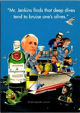 Postcard Tanqueray Deep Sea Diving Olives Mr Jenkins Advertising C95