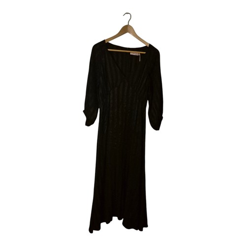 Traffic People Kleid Größe S Small schwarz Midi Satin Streifen Detail neu mit Etikett Smart