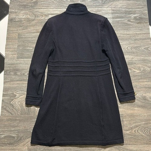 Chaqueta Cárdigan Larga Negra Colección St. John Talla 10 Tejido Santana Hecha en EE. UU. *LEER - Imagen 13 de 15