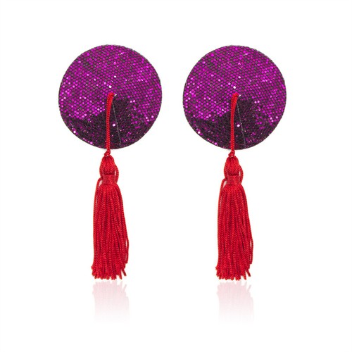 Pasties Stickers Women Sequin Tassel Breast Bra Nipple Cover Self Adhesive Heart - Picture 16 of 28