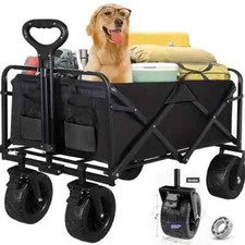 Folding Beach Camping Garden Trolley Cart Heavy Duty Festival Pull Along Wagon