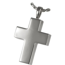 Cross Ash Holder Cremation Urn Keepsake Pendant Necklace Jewelry Sterling Silver