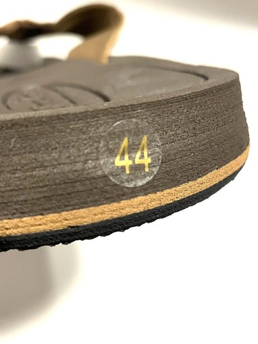Ckoebas Men's Sz EU 44 / US 11 Brown Tan Faux Leather Flip Flops Thongs Cushion - Picture 7 of 10