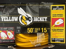 Yellow Jacket Extension Cord #2991Light Plug 50 ft. 10-Gauge Abrasion Resistant