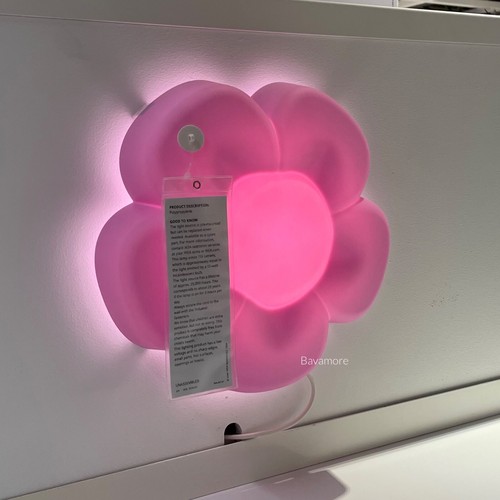 IKEA UPPLYST LED Wall Lamp Light Flower Lilac Purple 004.407.87 10" for