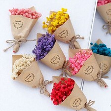 6Pcs Mini Dried Flowers Bouquet for Baby Shower Wedding Party Boho Decor Gifts
