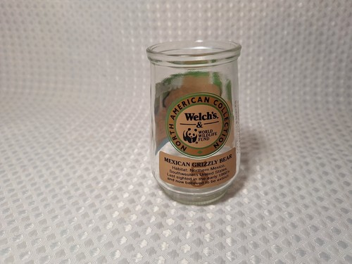 Vintage Welch's Endangered Species Mexican Grizzly Bear #5 Jelly Jar Glass Cup - Picture 4 of 7