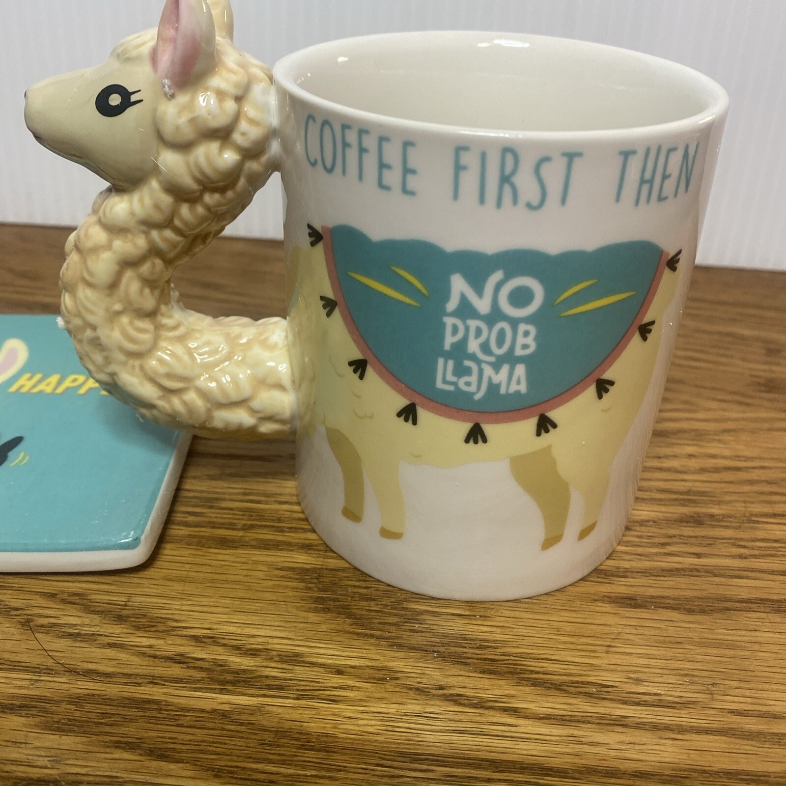 New No Probllama Mug And Coaster Set, In Original Box.