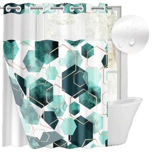 Cortinas de Ducha hookless geométrica