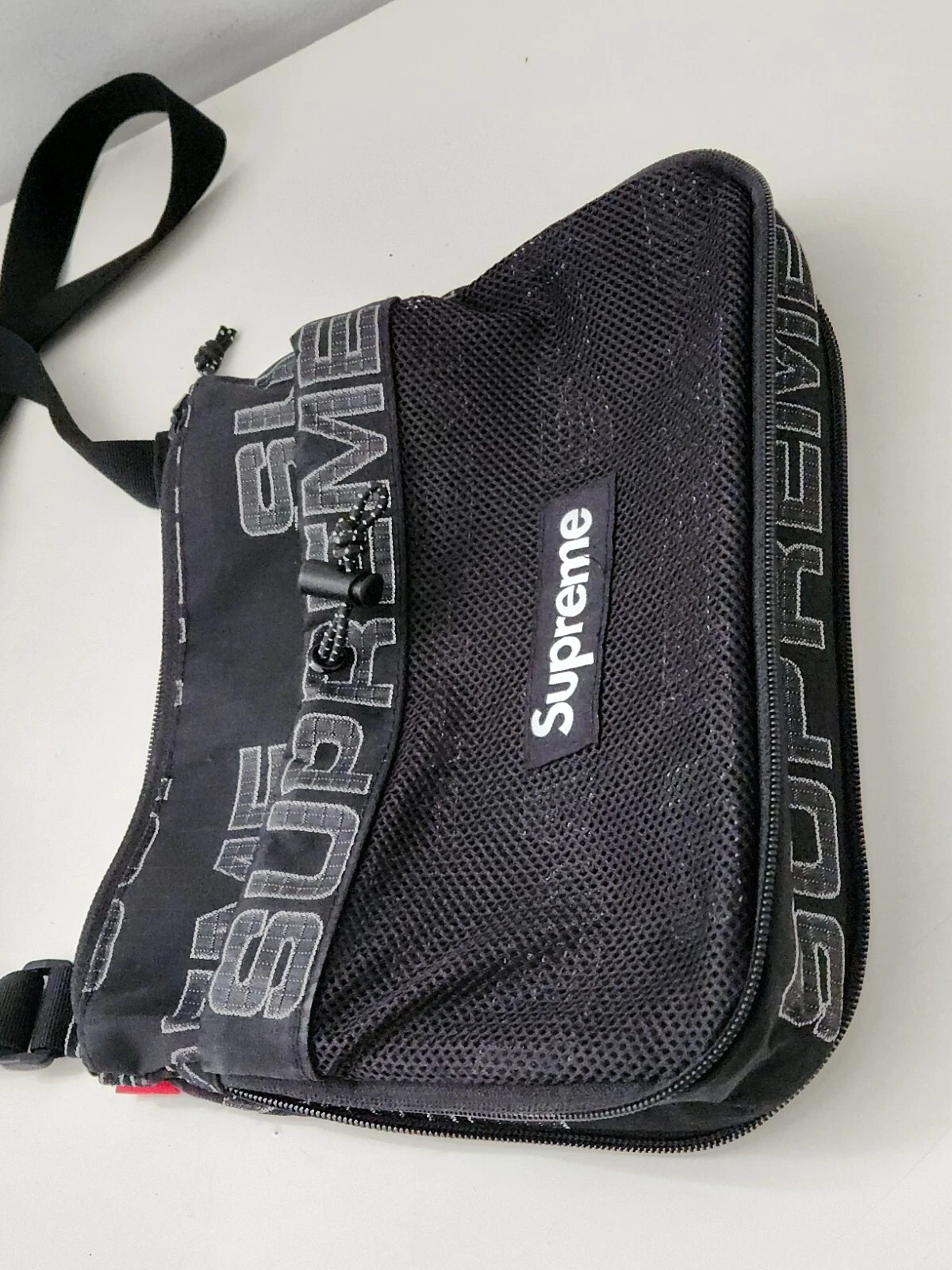 FW21 Supreme side bag Black shoulder bum bag Water Resistant