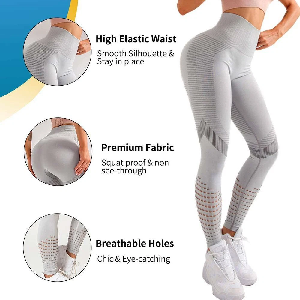 Womens High Waist Yoga Pants Anti-Cellulite Leggings Push Up Sports Gym  Booty US