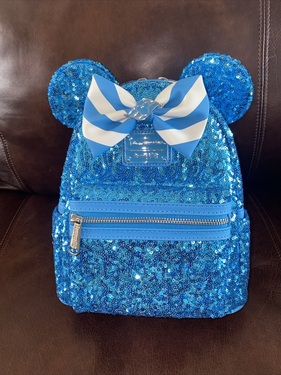 DISNEY CRUISE LINE TEAL SEQUINS EXCLUSIVE LOUNGEFLY BACKPACK NEW