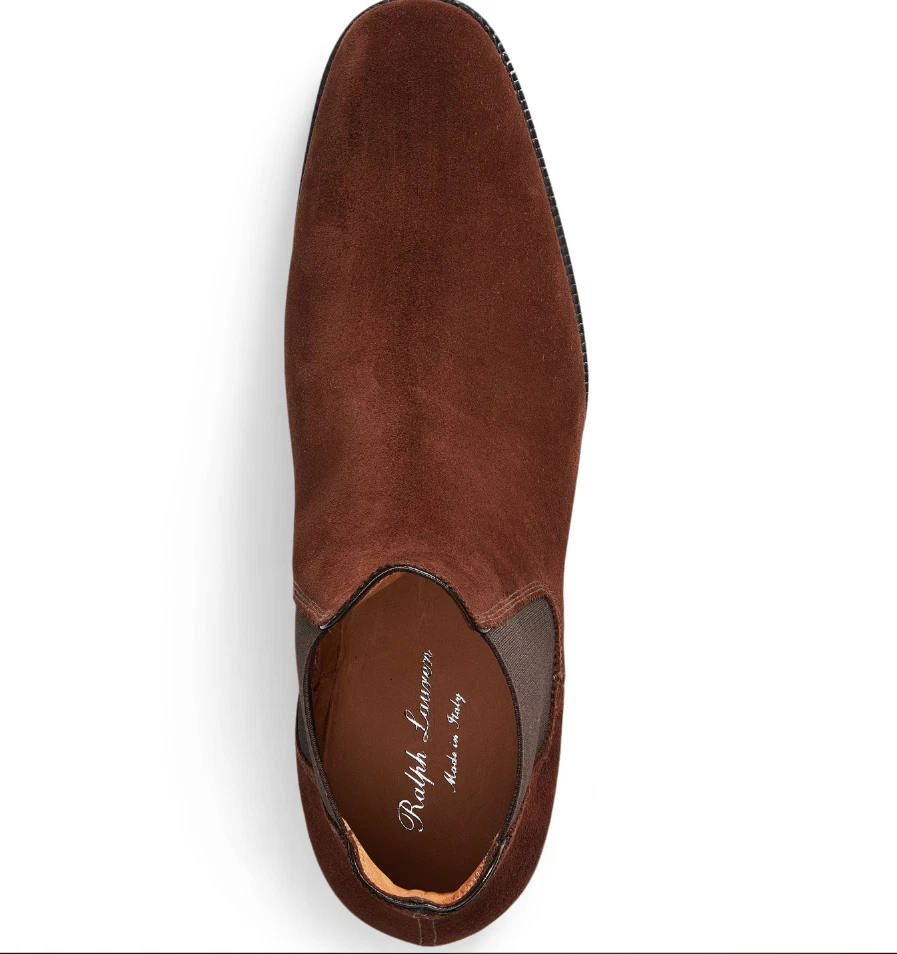 $1,250 Ralph Lauren Etiqueta Púrpura Italia Penfield Cuero Gamuza Botas Chelsea Bota Foto 4 de 4