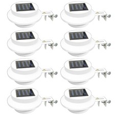 8 Pack Waterproof Solar Powered Led Outdoor Gutter Lights With Brackets
