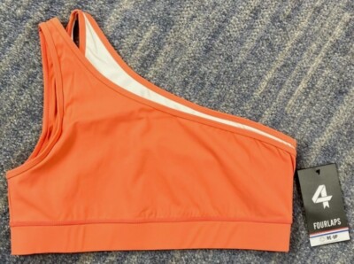 Fourlaps 4 Laps  NEW Solo Sports Bra One Shoulder Coral Choose Size M