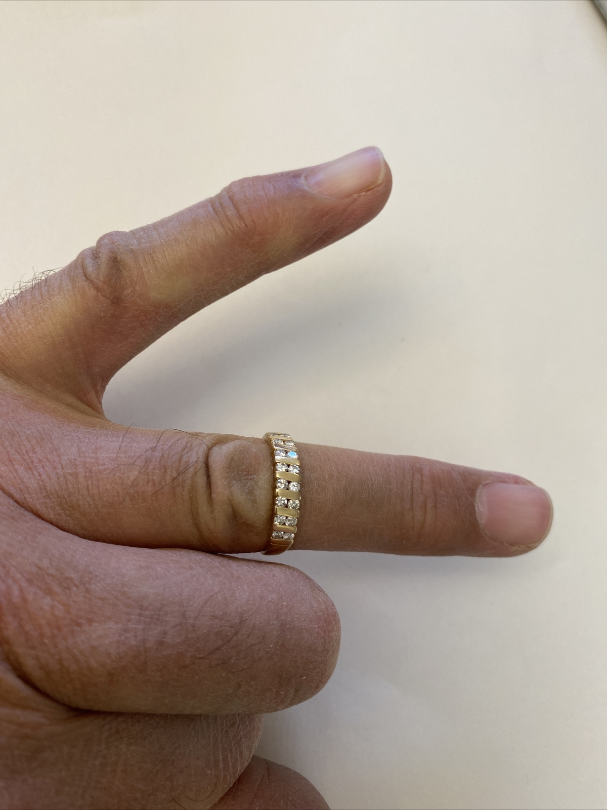 solid 14k yellow gold diamonds ring - image 7