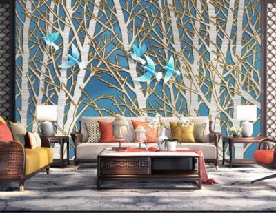 3D Linear Branches ZHUA3199 Wallpaper Wall Murals Removable Self-adhesive Amy
